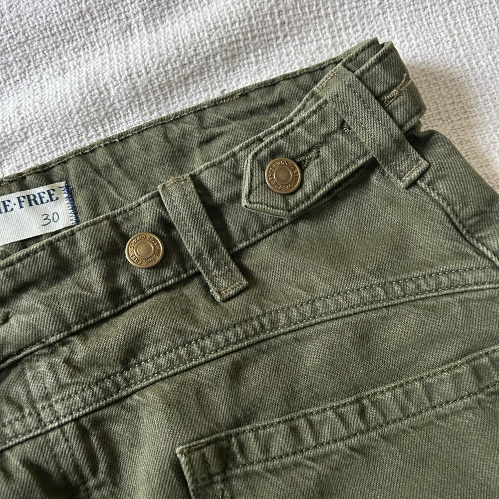 We The Free Palmer Olive Green Wide-Leg Jeans - Picture 8 of 13